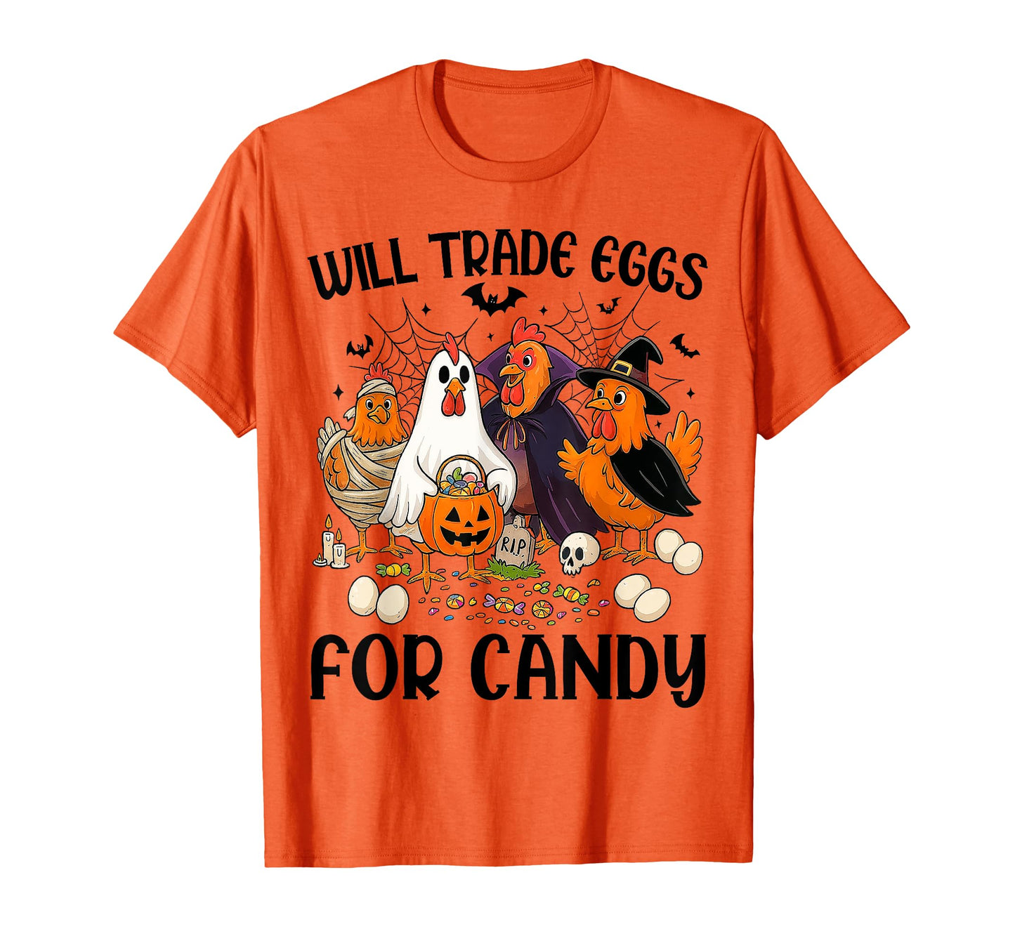 Funny Halloween Chicken Ghost Witch Candy Trick or Treat T-Shirt