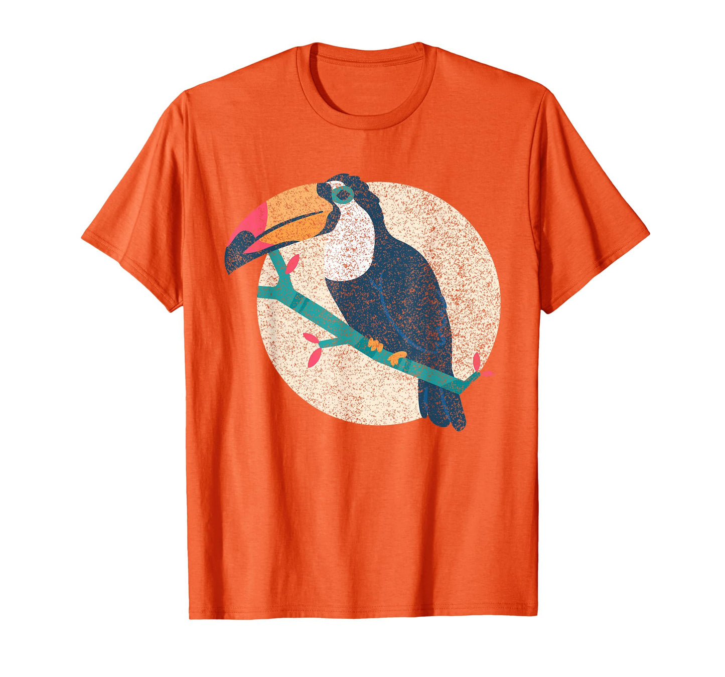 Cool Vintage Distressed Animal T-Shirts Co. - Vintage Distressed Style Toucan T-Shirt - Unisex-Adults - Grey - Small - Short Sleeve - Classic Fit - Cotton 50%, Polyester 50%