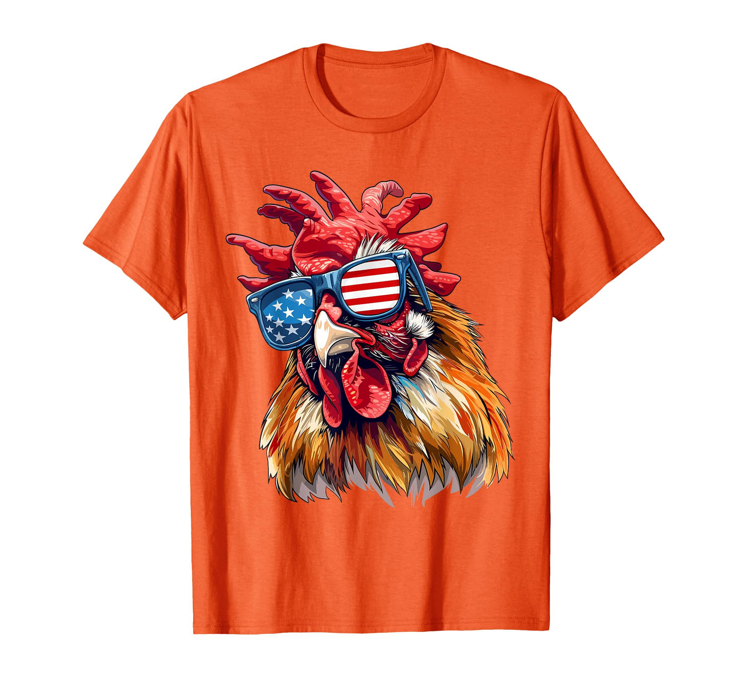 Chicken USA Flag Funny Chicken Lovers Mom Dad 4th of July Women Kids Men T-Shirt