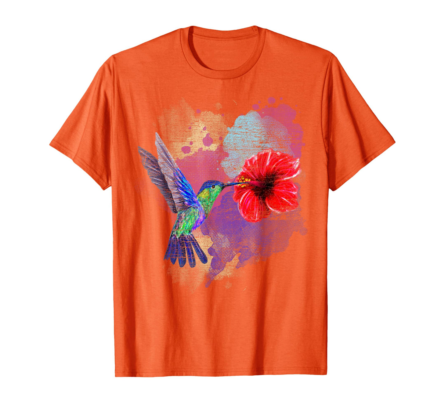 Vintage Pretty Bird Animal Hibiscus Flower Hummingbird T-Shirt