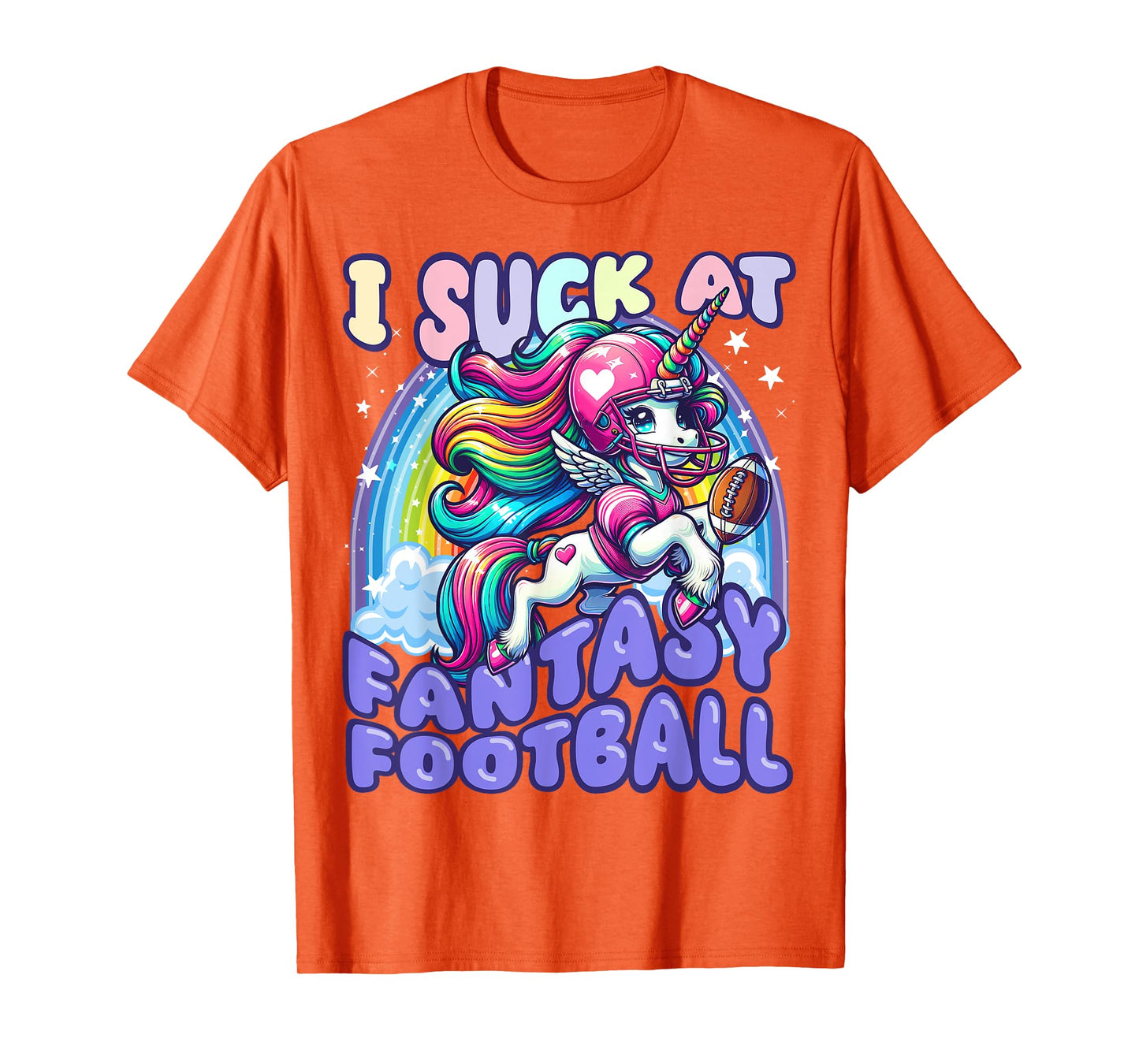 I Suck at Fantasy Football Unicorn Rainbow Loser Men T-Shirt