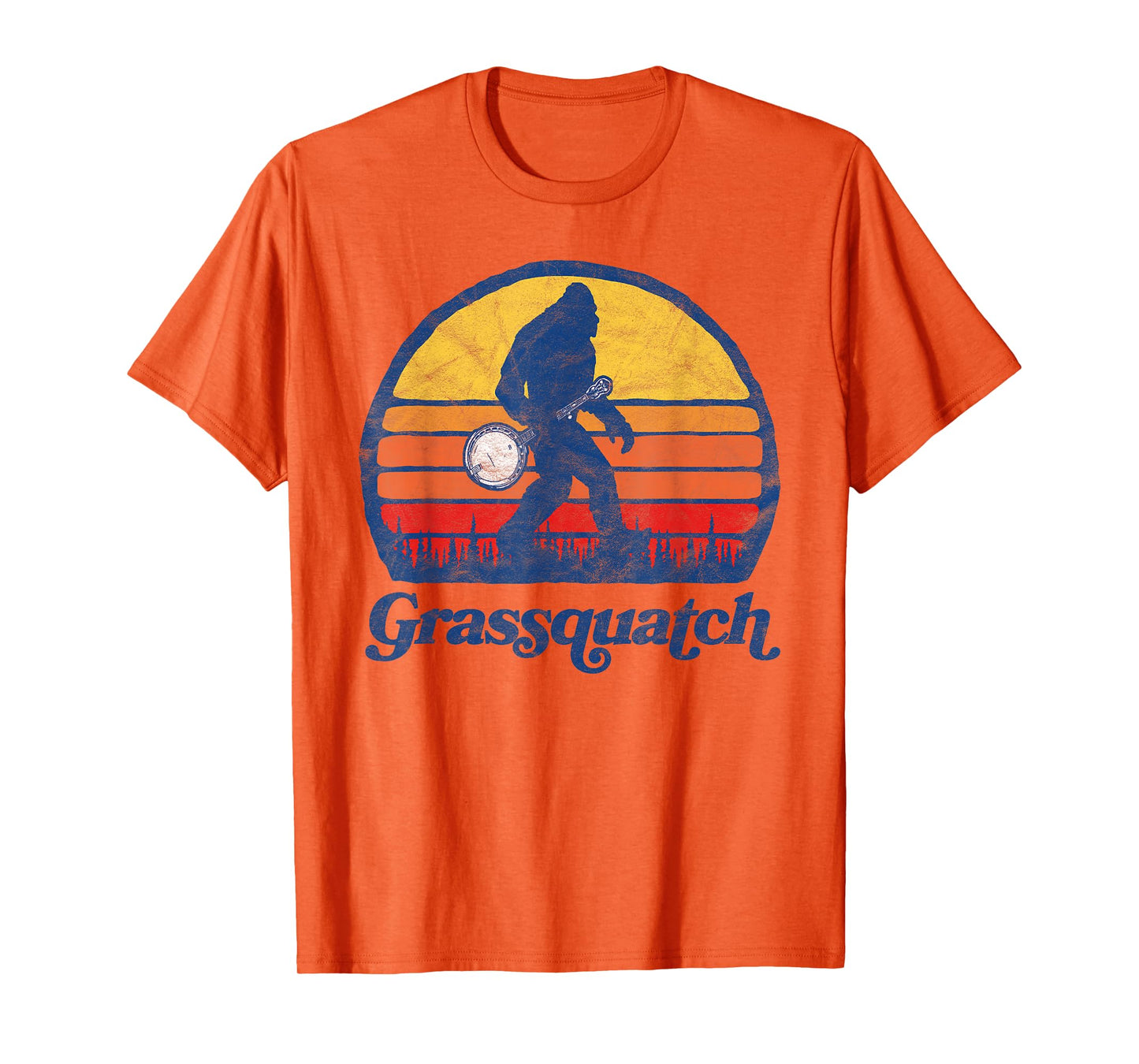 Grassquatch! Funny Bigfoot & Banjo Bluegrass Sasquatch Shirt T-Shirt