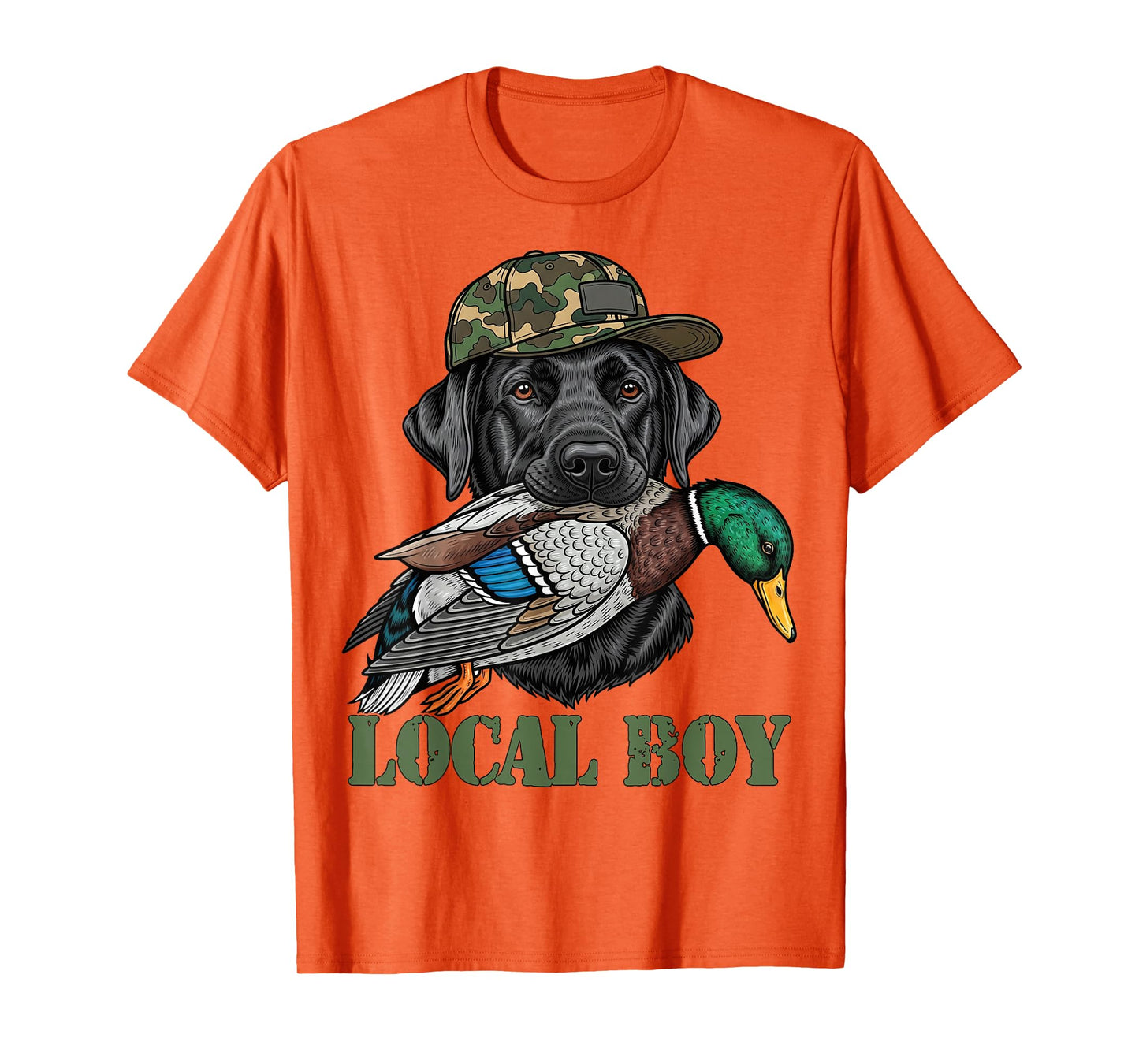 Local Boy Duck Hunting Black Lab Labrador Retriever Dog T-Shirt