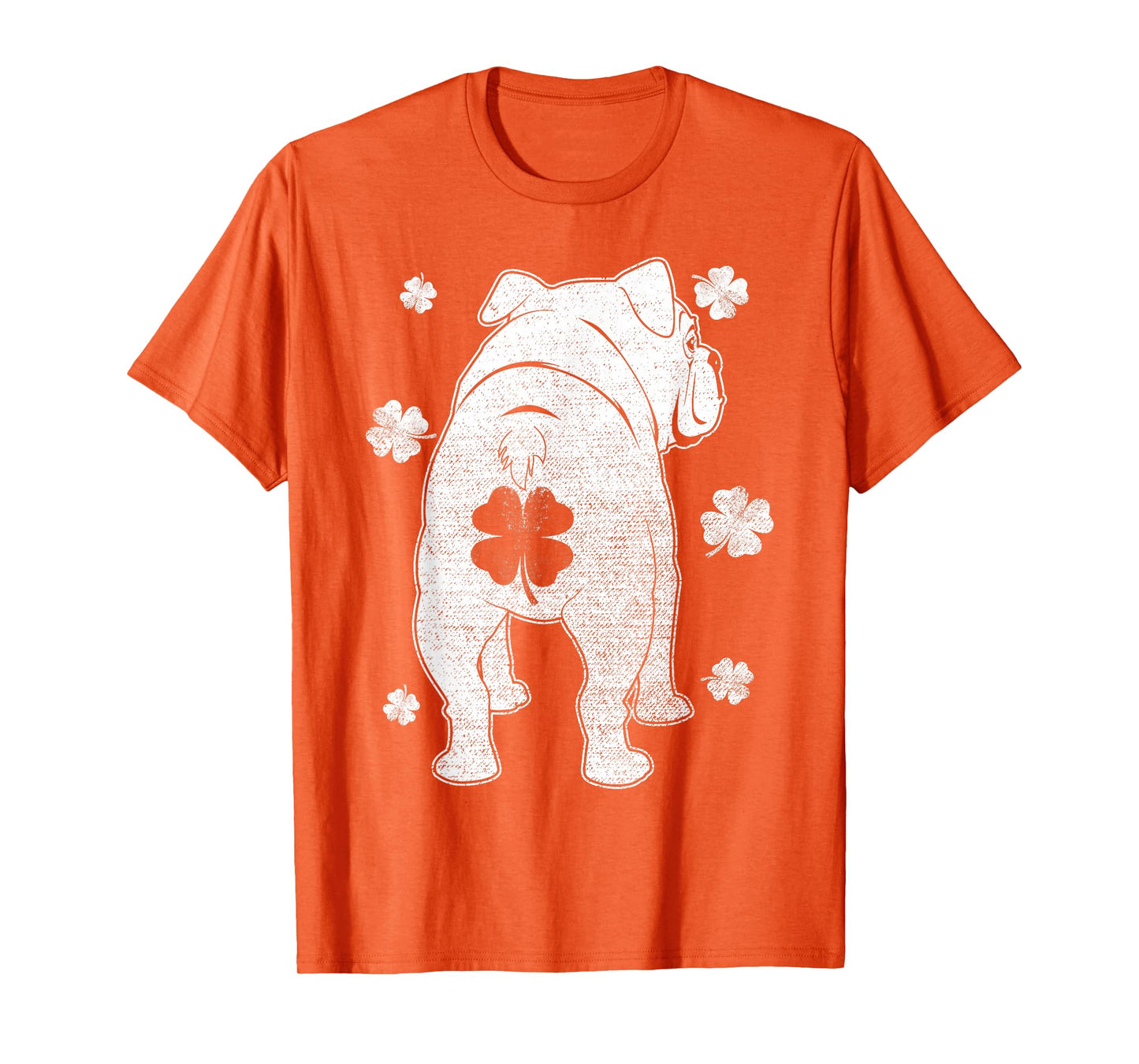 English Bulldog Dog Silhouette Shamrock St Patrick's Day T-Shirt