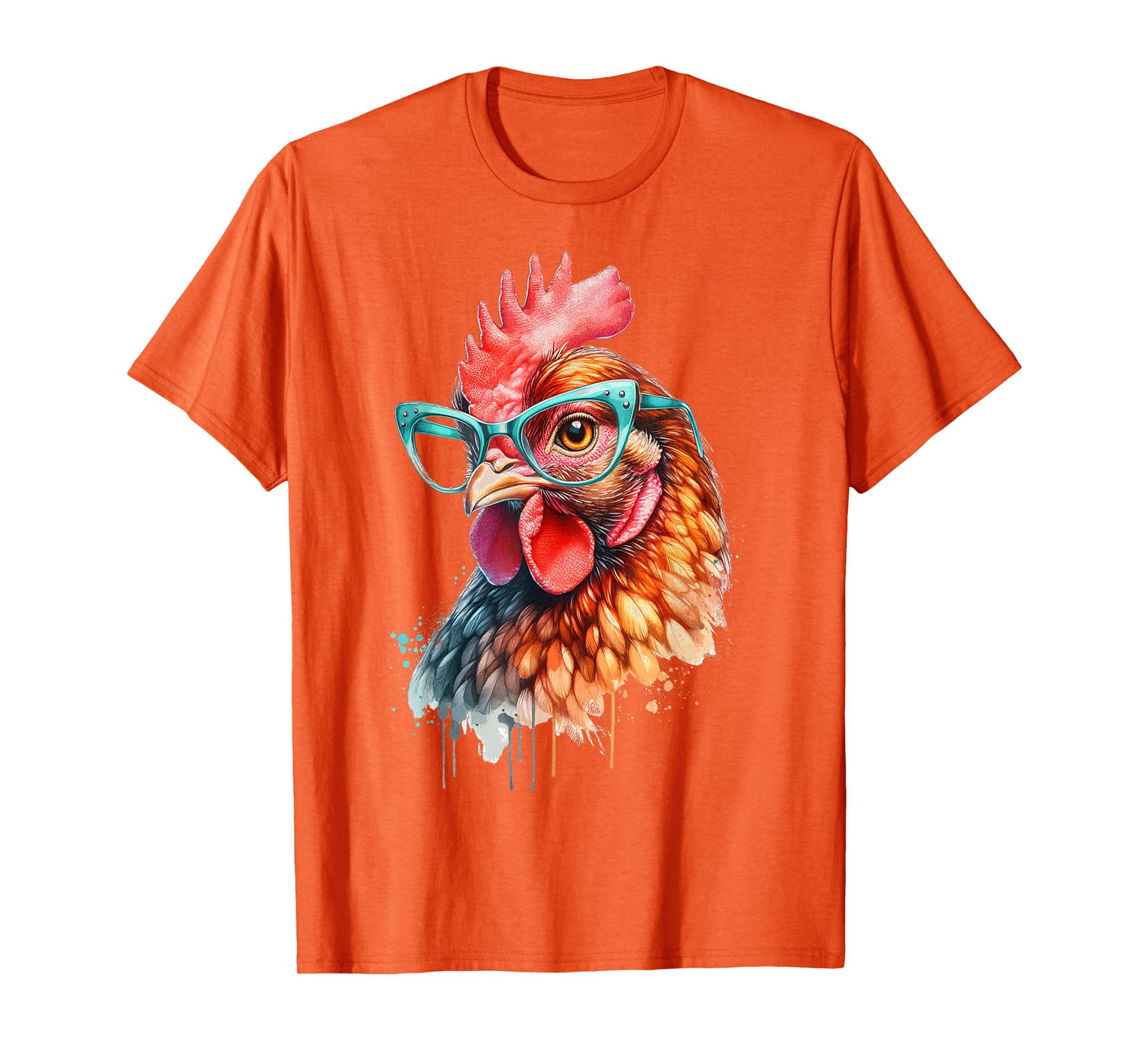 Chicken Funny Eyeglasses Cute Graphic Women Chicken Lover T-Shirt