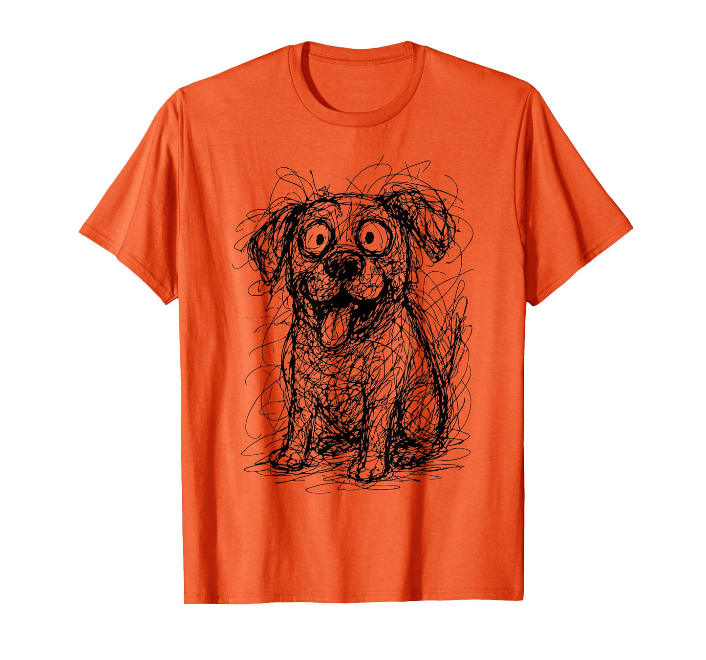 Dog Abstract Art Portrait Drawing Whimsical Dog Lovers T-Shirt