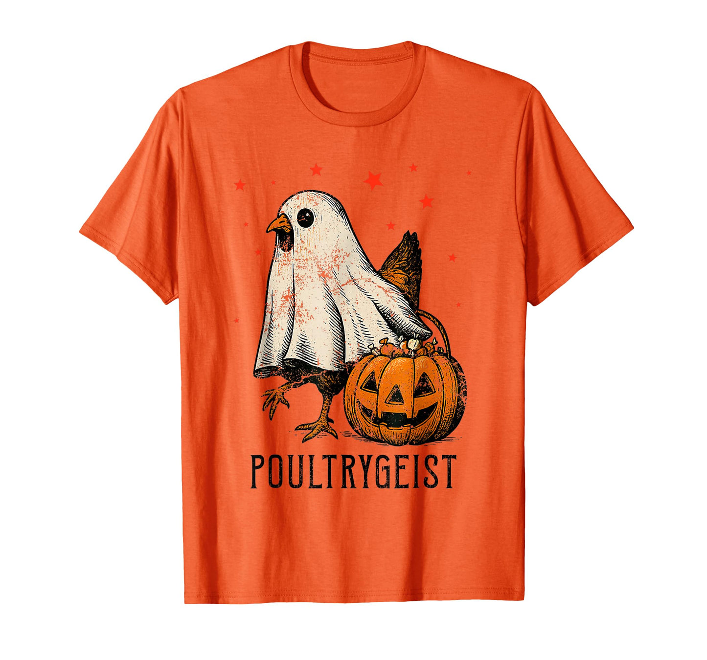 Poultrygeist Chicken Ghost Pumpkin Costume Halloween T-Shirt
