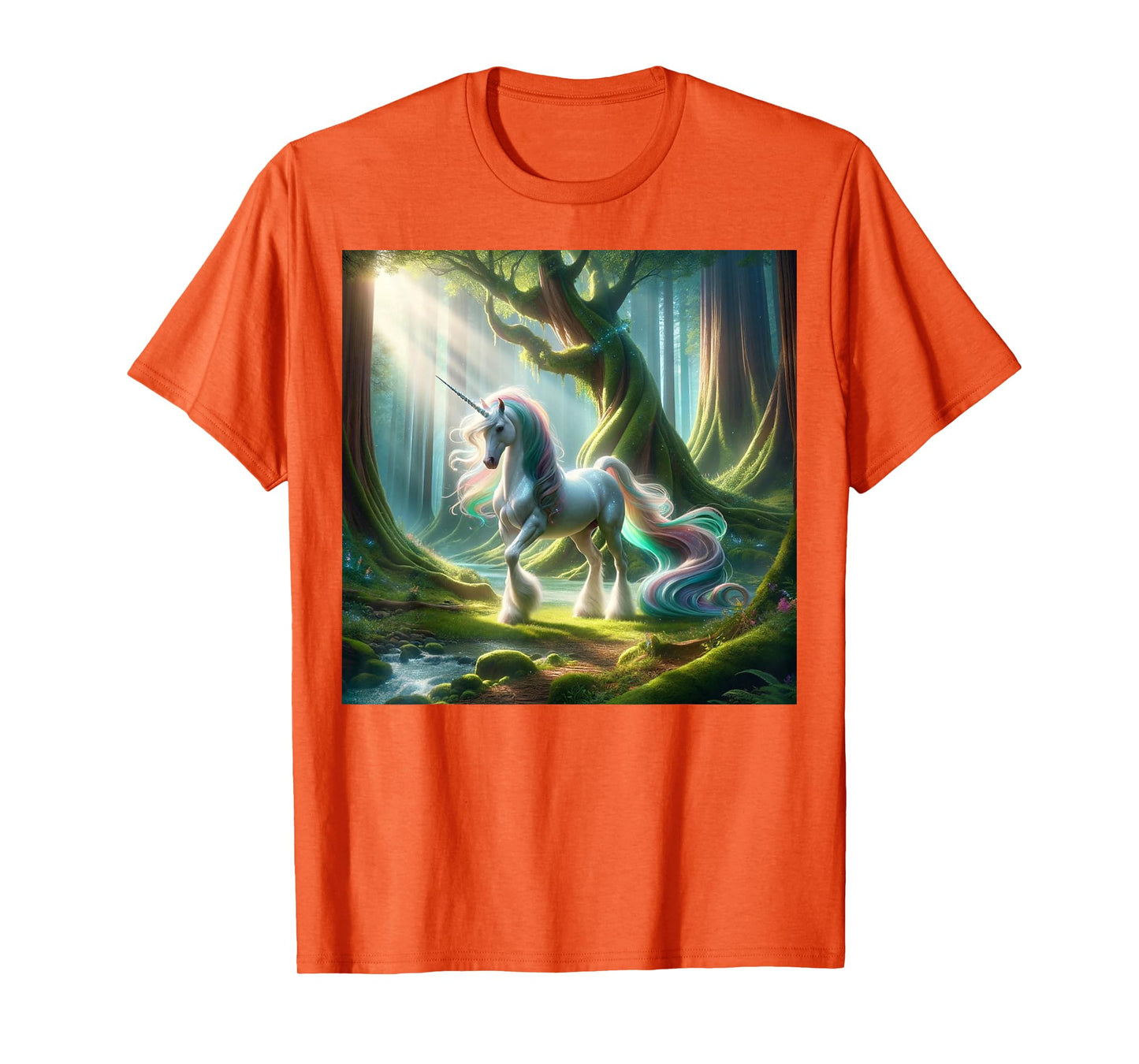 Beautiful Unicorn Clydesdale, Enchanted Forest Graphic T-Shirt