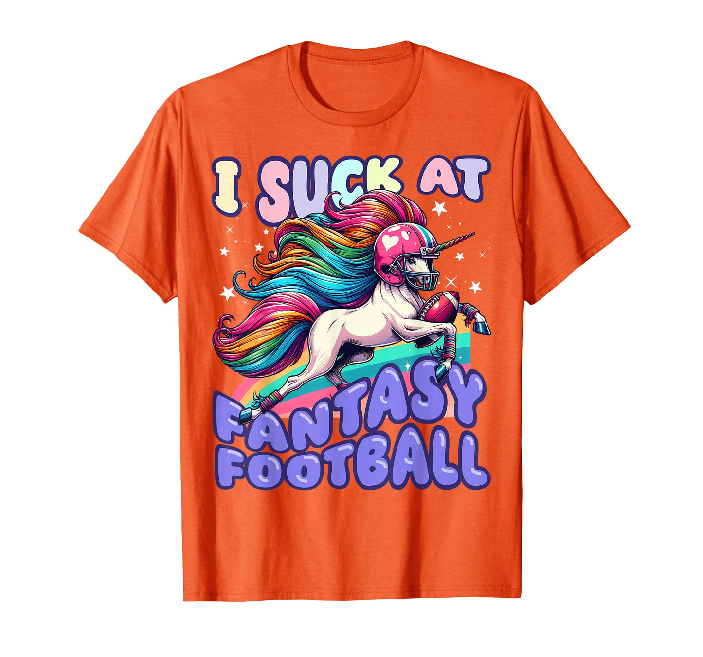 I Suck at Fantasy Football Unicorn Rainbow Loser Men T-Shirt