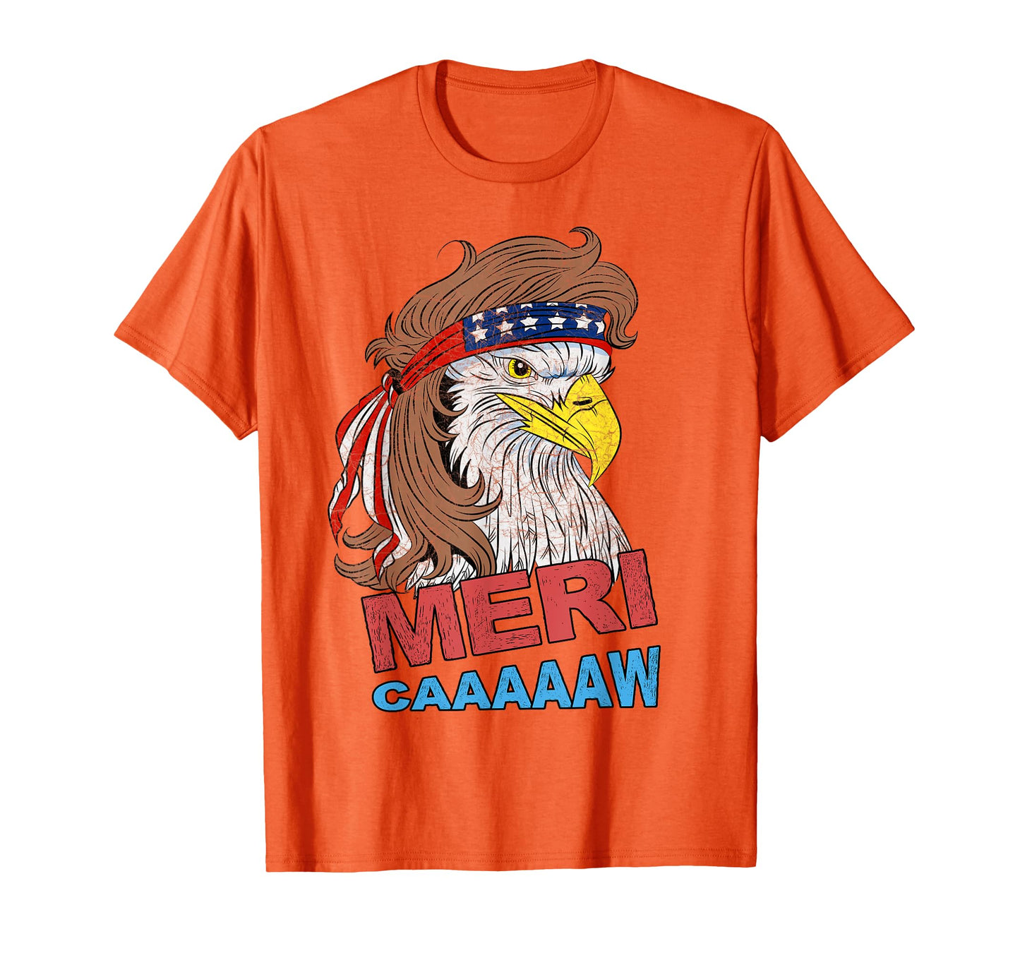 meri-caaaaaw - Eagle Mullet 4th Of July USA American Flag T-Shirt