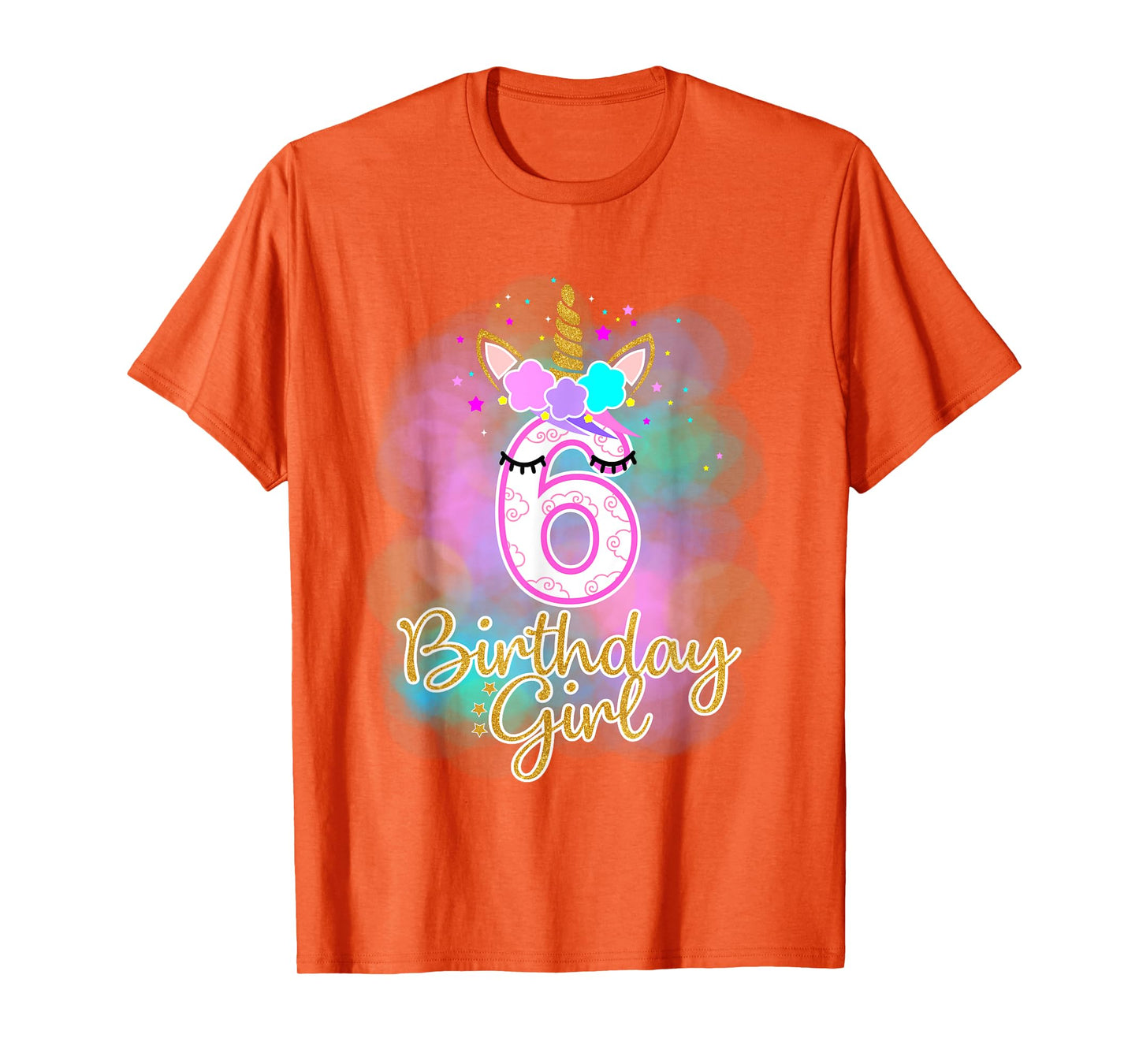 6th Unicorn Birthday girl t-shirt six years old party gift T-Shirt