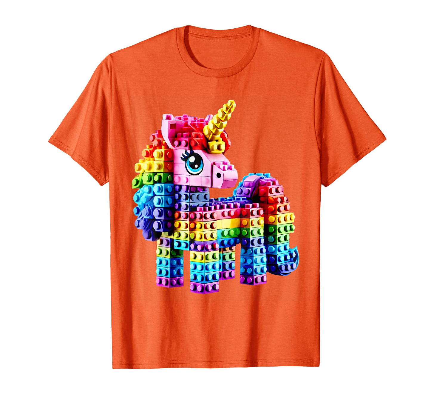 Colorful Unicorn Master Builder Funny Building Blocks Bricks T-Shirt