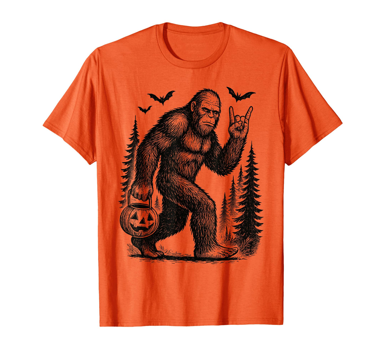 Spooky Halloween Bigfoot Pumpkin for Men Women Kids T-Shirt