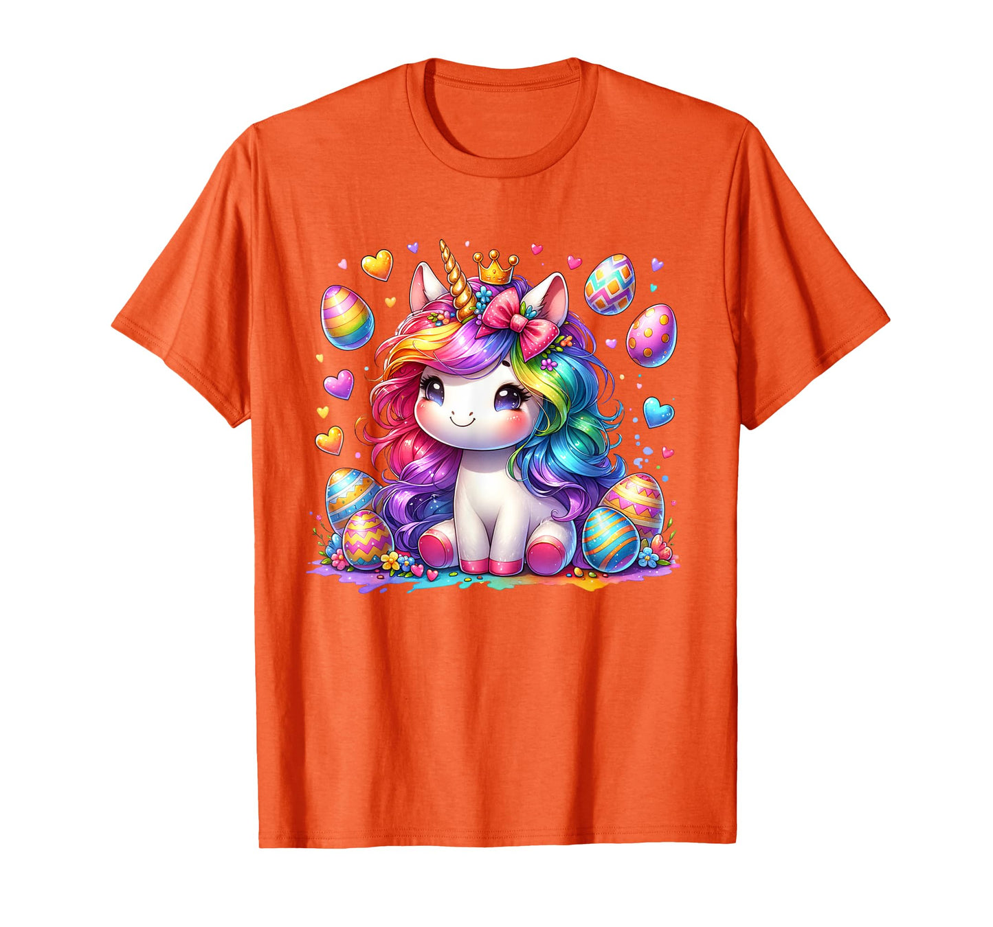 Cute Unicorn Easter Shirt Girls Kids Easter Eggs Easter T-Shirt