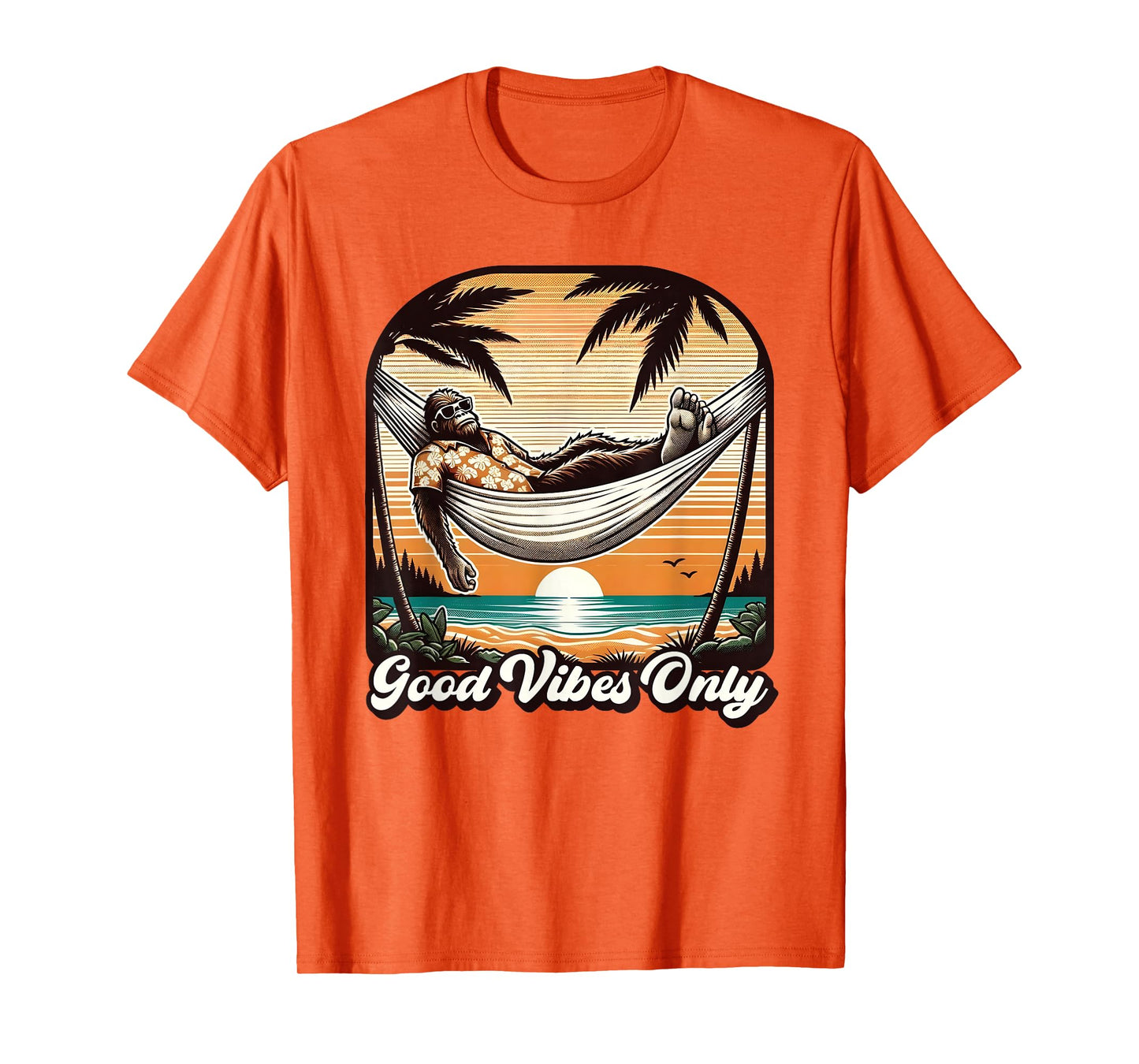 Funny Bigfoot Sasquatch Hawaiian Retro Beach Vacation Men T-Shirt