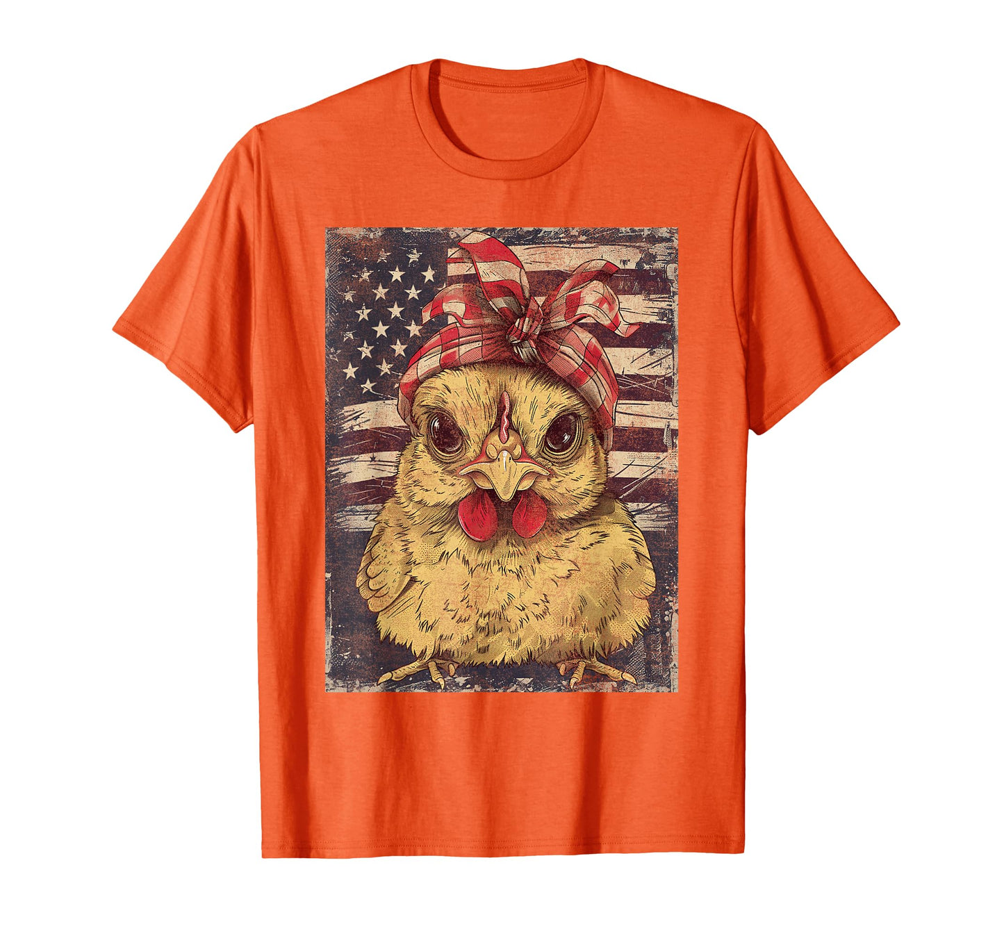 Cute Chicken USA American Flag Patriotic Americana Graphic T-Shirt