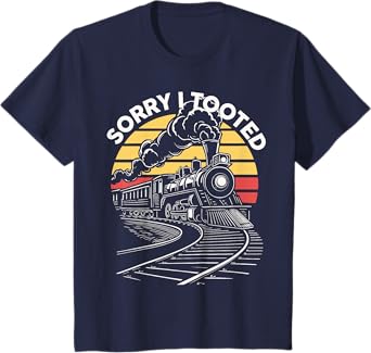 Kids Toddler Sorry I Tooted Train Locomotive Railroad Kids Boys T-Shirt