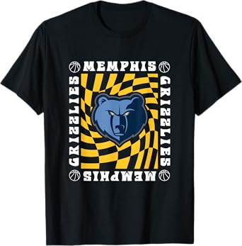 NBA Memphis Grizzlies Retro Checkerboard Wave T-Shirt