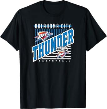 Oklahoma City Thunder NBA Team T-Shirt - Black, Small, Unisex-Adults & Unisex-Kids