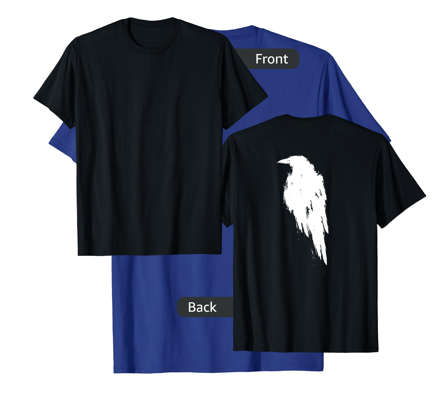 Retro Vintage White Raven Crow DESIGN ON BACK T-Shirt