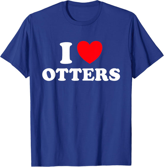 Otter Heart Funny Cute Favorite Sea River Water Animal Fan T-Shirt T-Shirt - T-Shirt | Royal