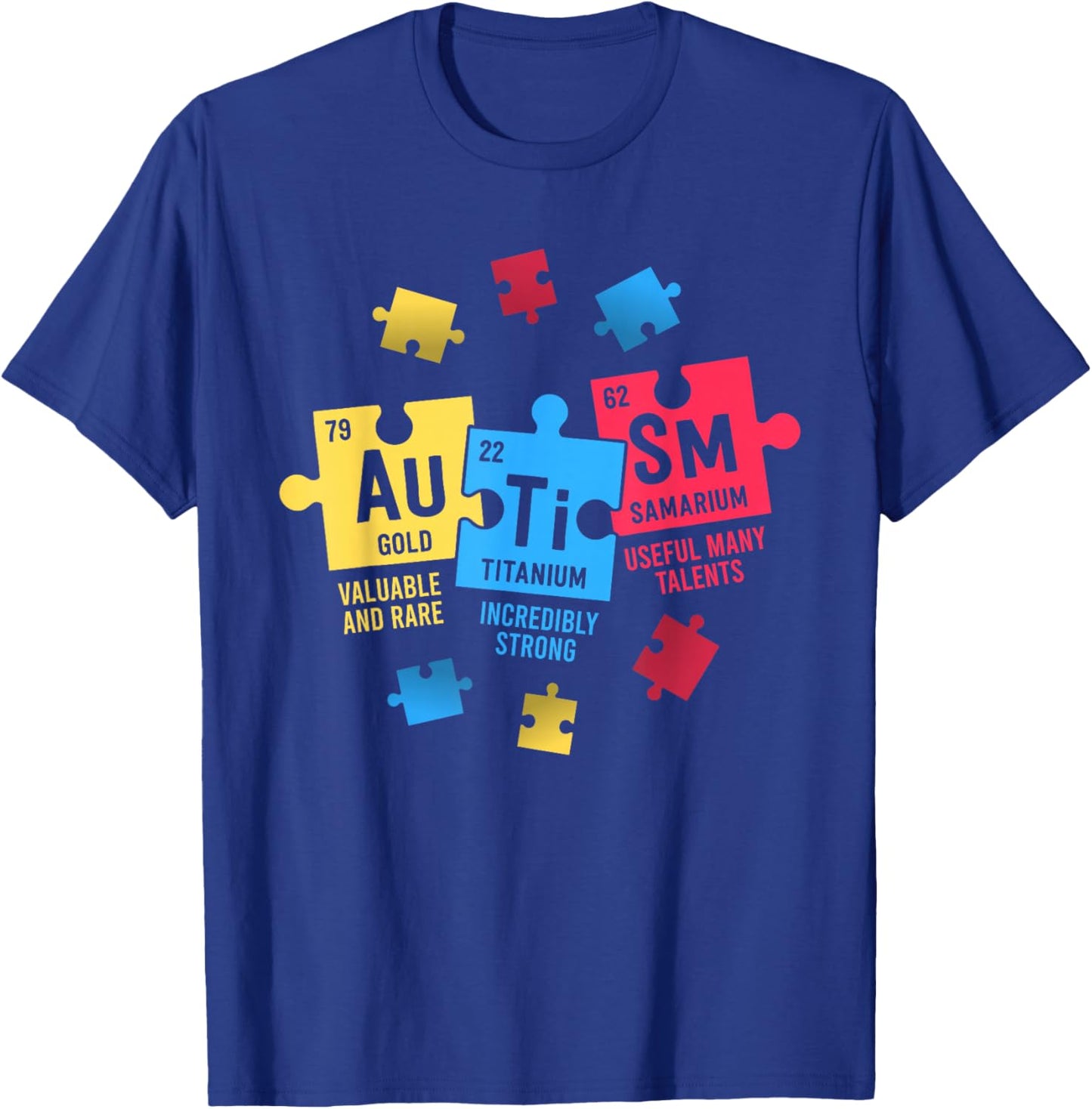 Elements Periodic Table ASD Autism Awareness Women Men Kids T-Shirt T-Shirt - T-Shirt | Royal