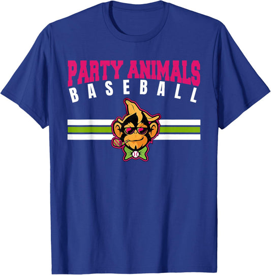 Party Animals Baseball Retro Monkey Sunglasses T-Shirt T-Shirt - T-Shirt | Royal