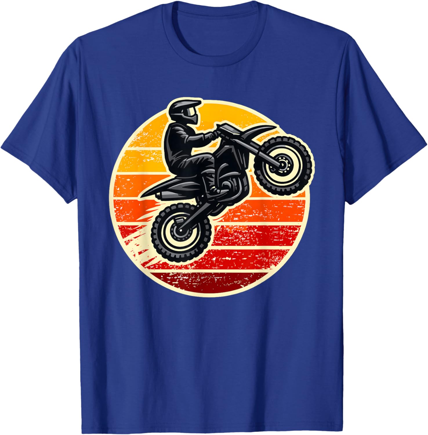 Dirt Bike Sunset Motocross Men Women Kids Girls Boys T-Shirt T-Shirt - T-Shirt | Royal