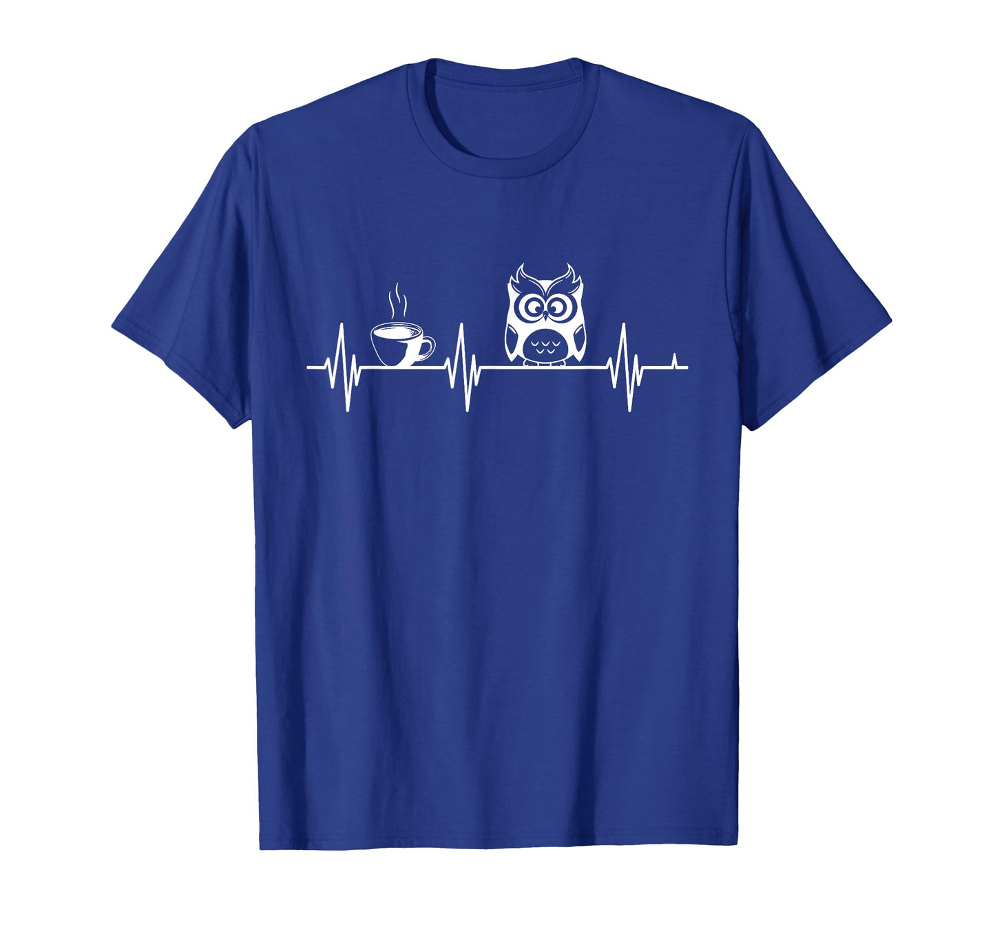 Cute Owl Art For Men Women Heartbeat Coffee Owl Lovers T-Shirt