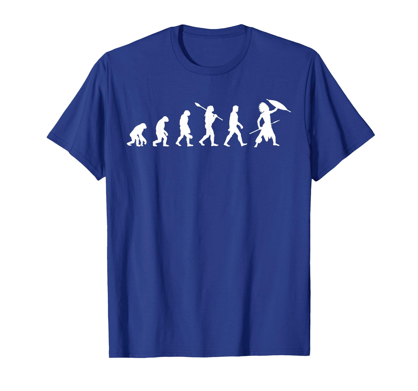 Native American with Spear and Shield - Evolution of Man T-Shirt
