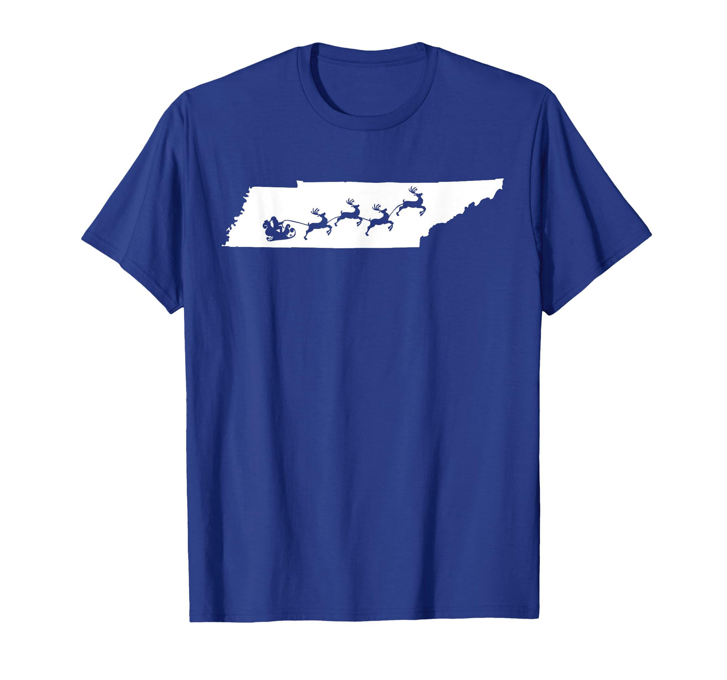 Tennessee Map Santa Tee Christmas Reindeer XMas T-Shirt