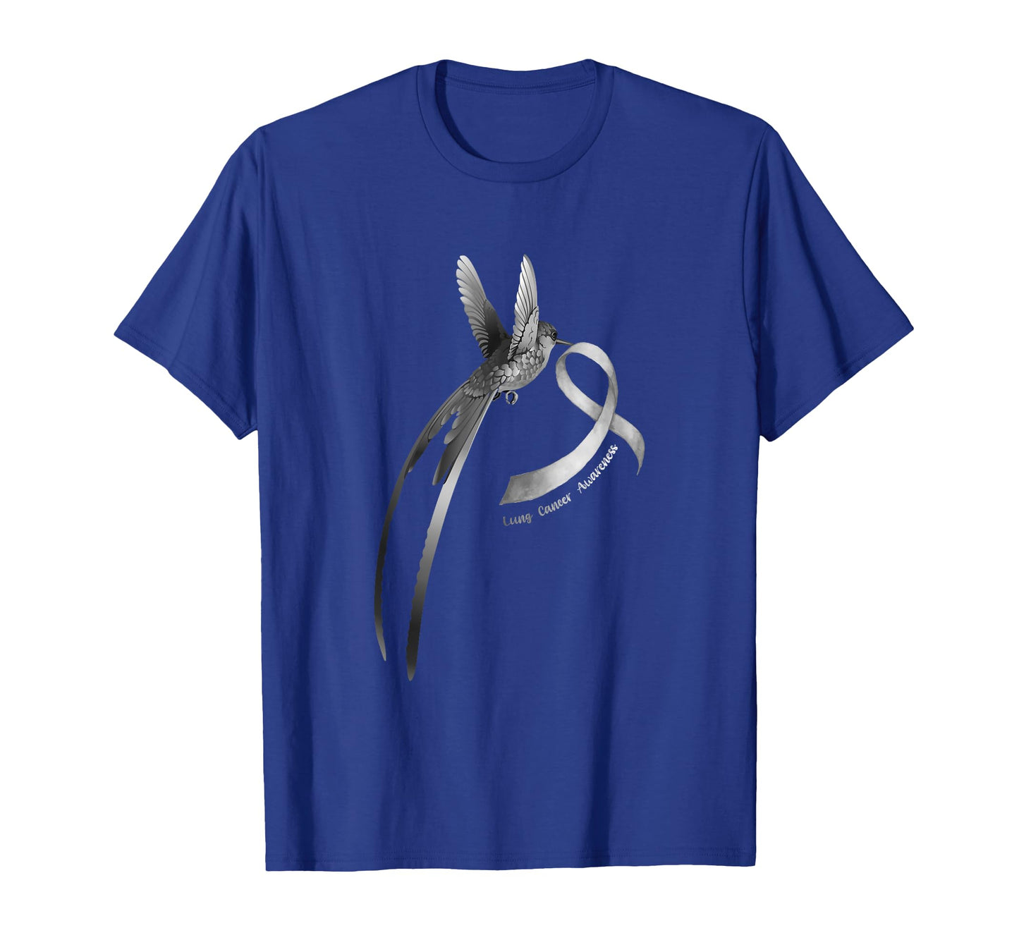 Bird White Ribbon Lung Cancer Awareness T-Shirt