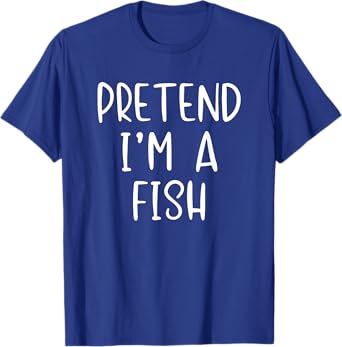Pretend Fish Costume Halloween Lazy Easy Last Minute T-Shirt