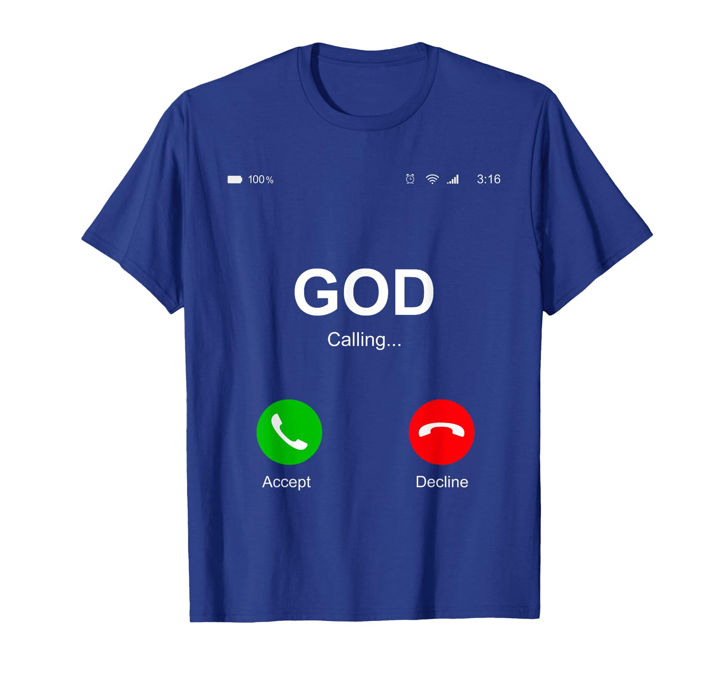 God Calling Funny God Phone Christian Church Mens Women Kids T-Shirt