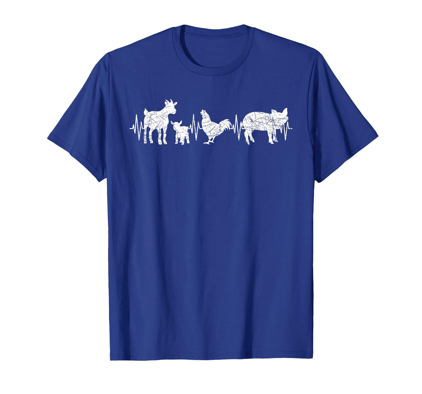 Farming Farmer Heartbeat Goat Chicken Pig Farm Animal T-Shirt