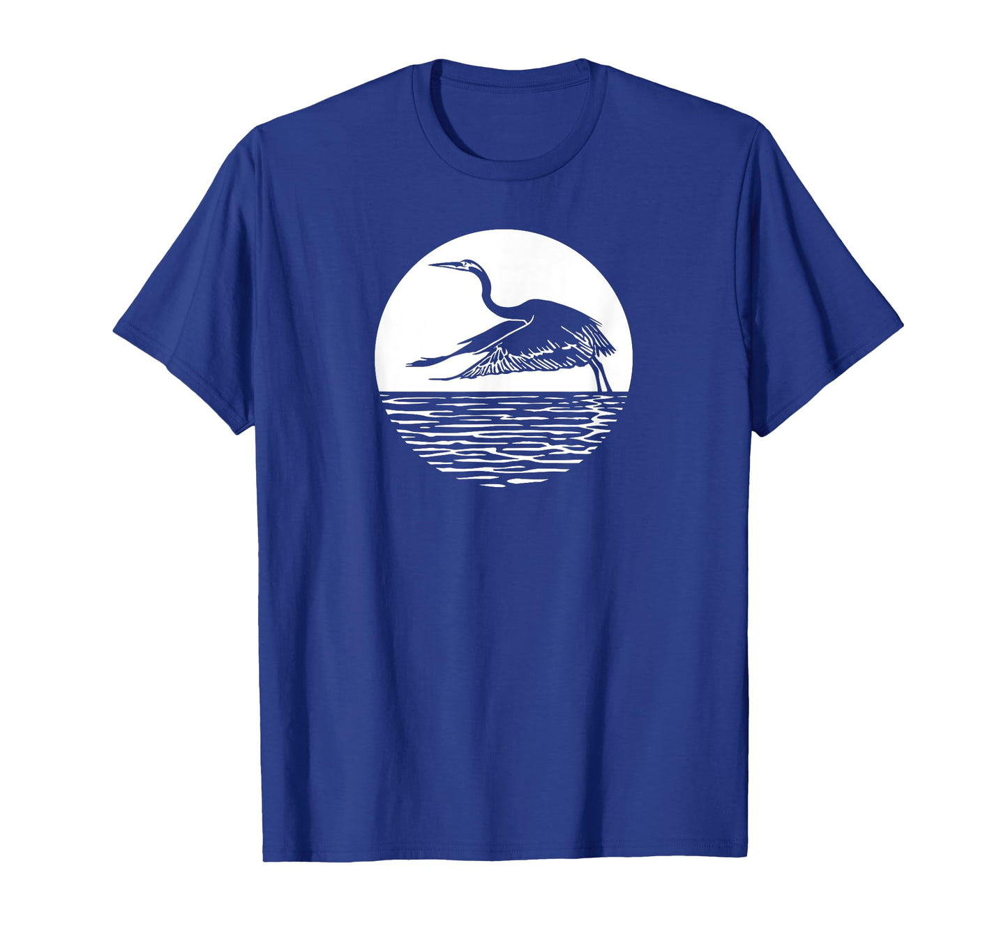 Great Graceful Blue Heron Flying in front of Sun T-Shirt
