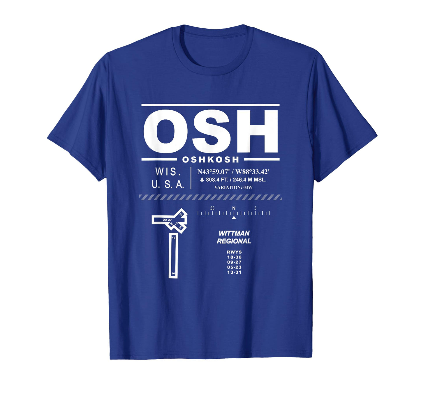 Wittman Regional Airport Oshkosh Wisconsin EAA OSH T-Shirt