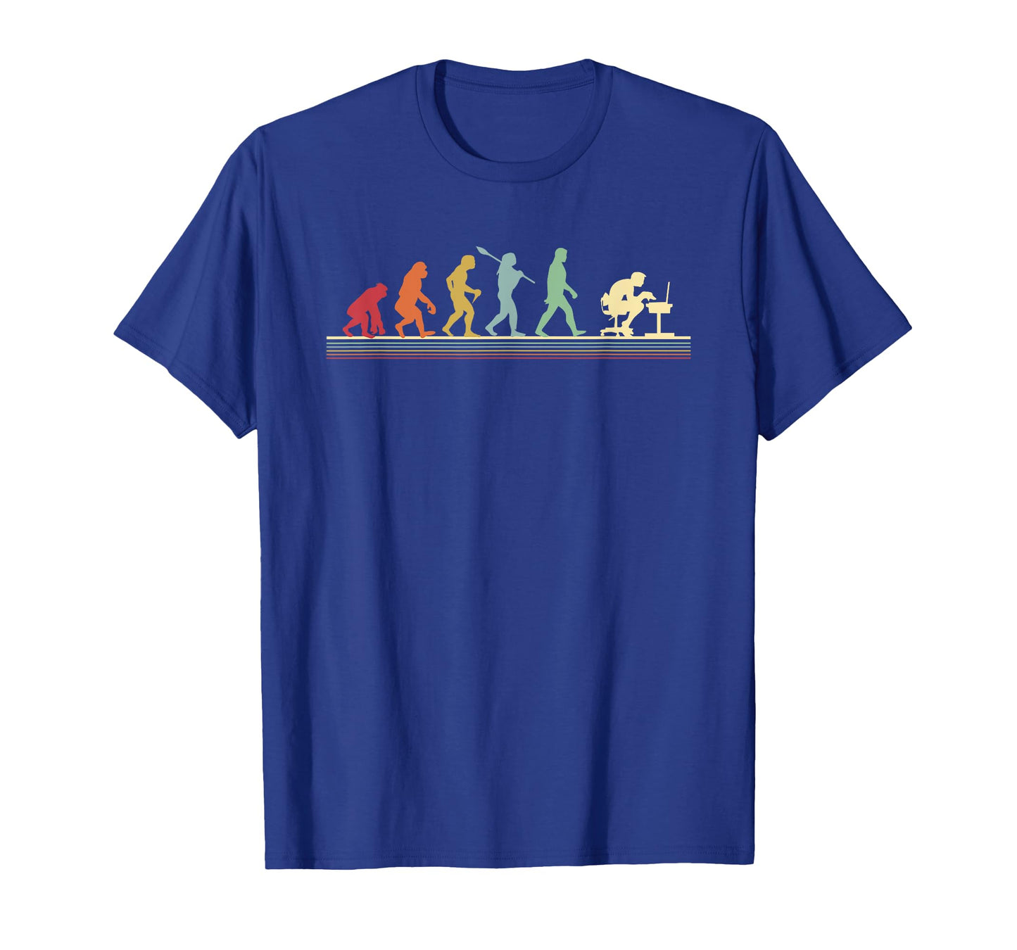Human Evolution Into A Computer Geek Funny Graphic Design T-Shirt