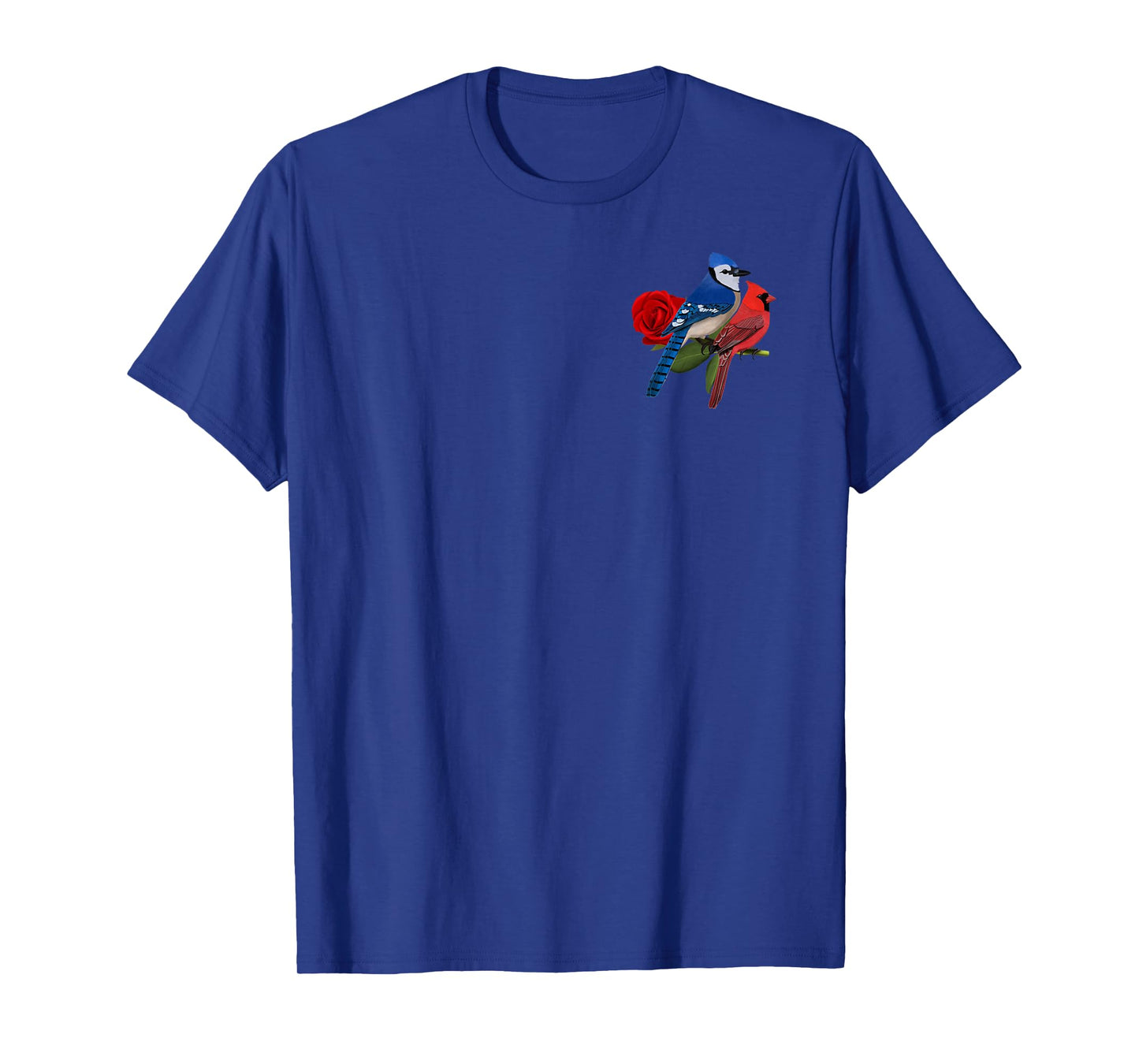 Blue Jay Cardinal Bird Valentine's Day Rose Birdlover T-Shirt