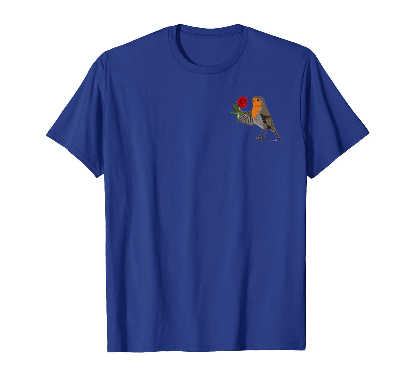 Red Rose Robin Flowers Bird Valentine's Day Cute T-Shirt