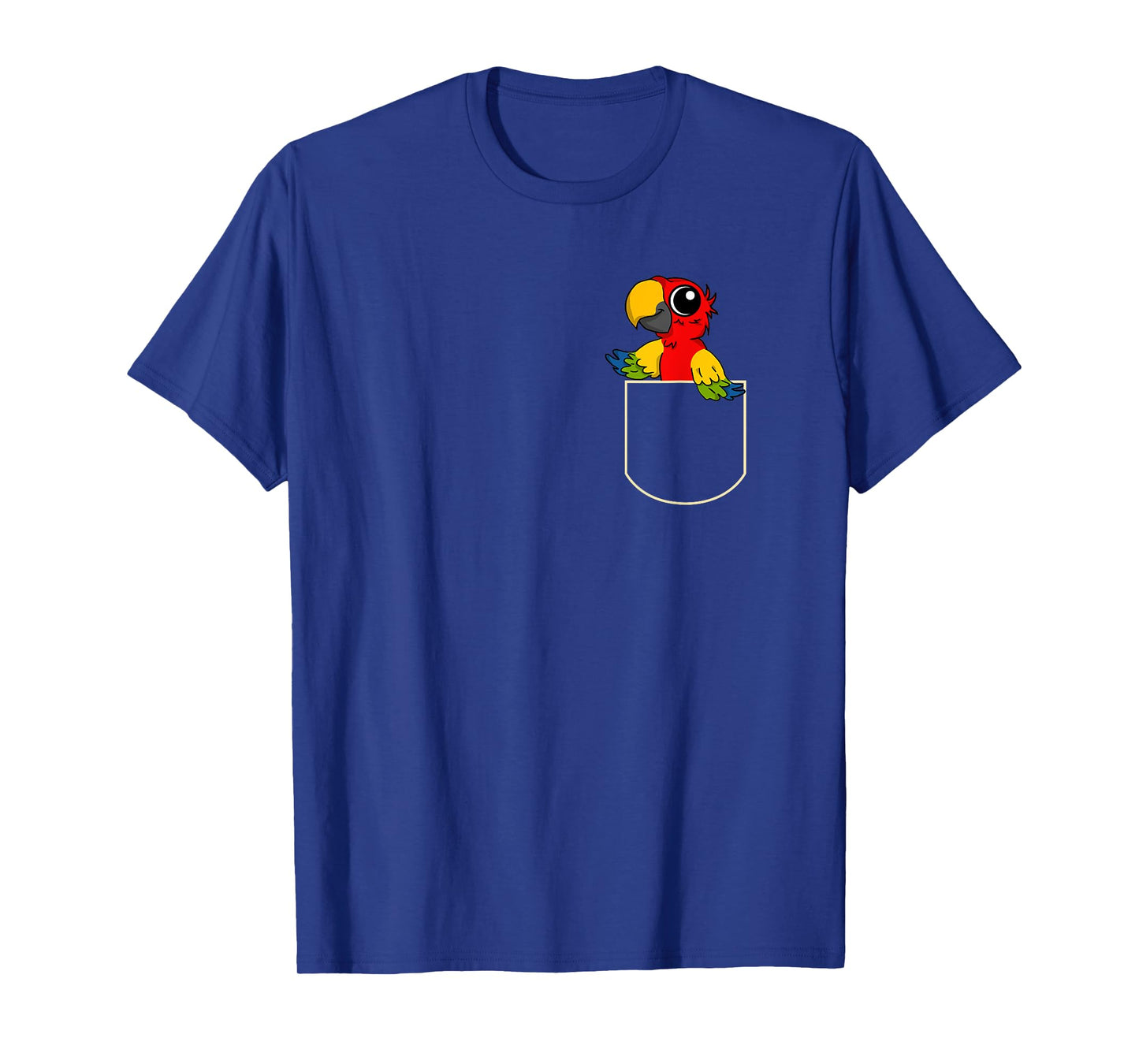 Funny Parrot in Chest Pocket Gift Parrots Pocket T-Shirt