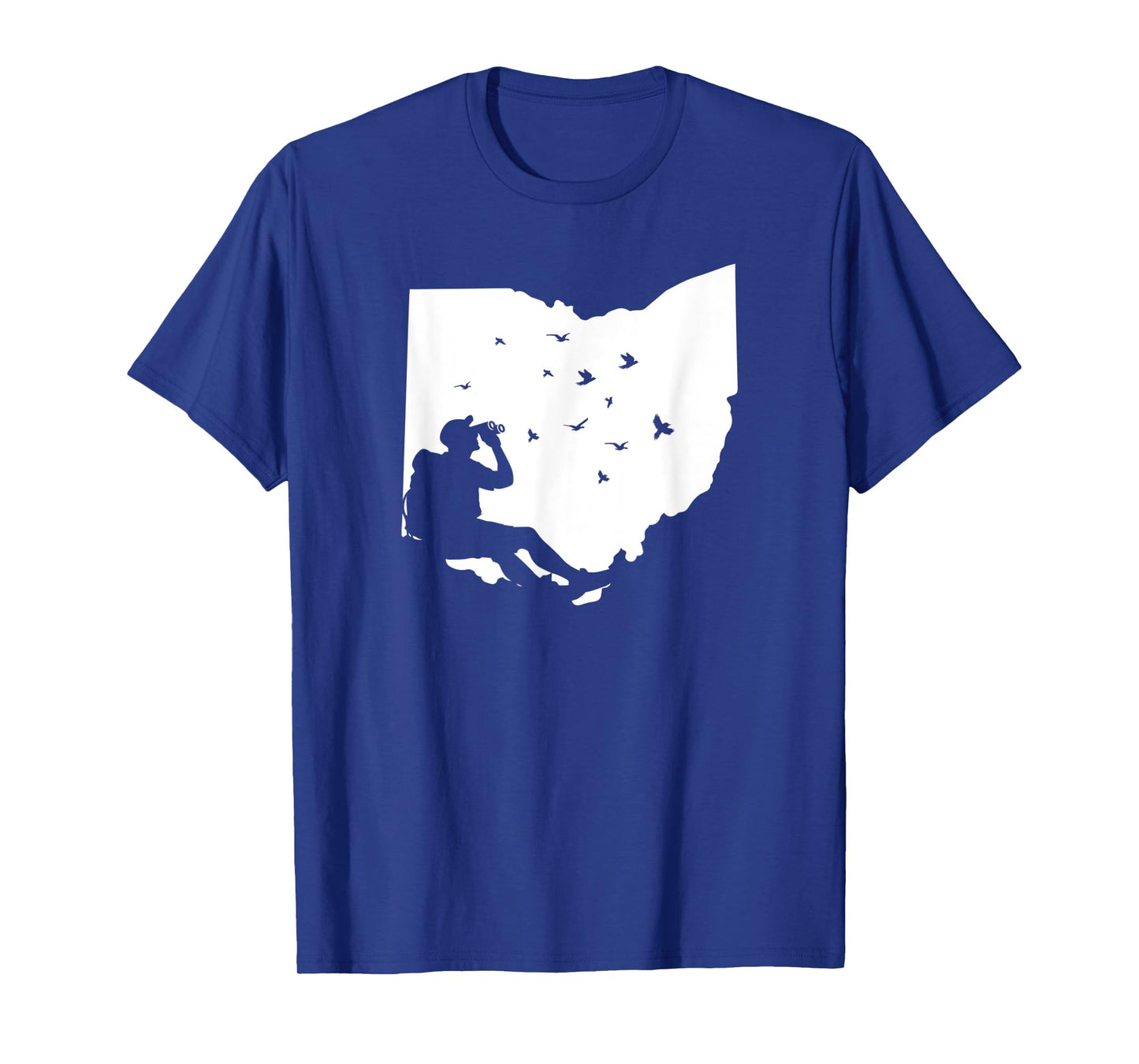 Map Ohio Bird Watching Design Birding Binoculars Birdwatcher T-Shirt