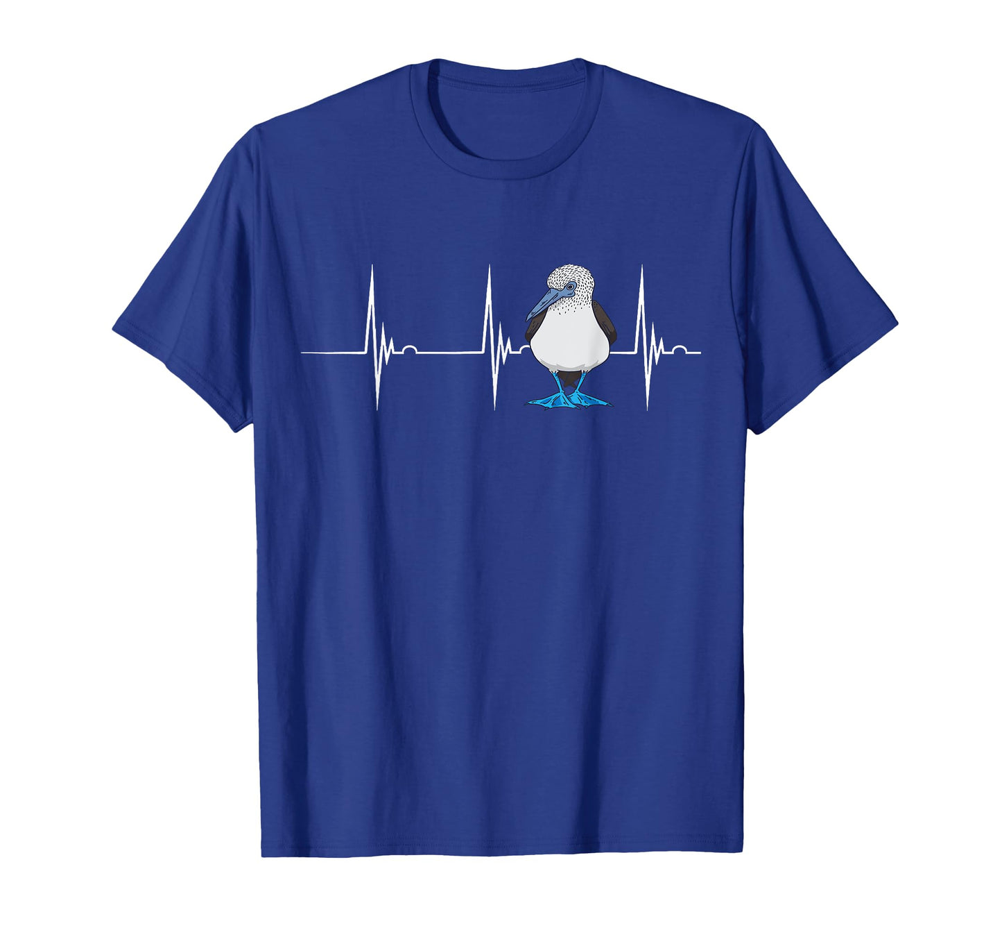Boobies Bird Lover Heartbeat ECG Pulse Blue-Footed Boobies T-Shirt