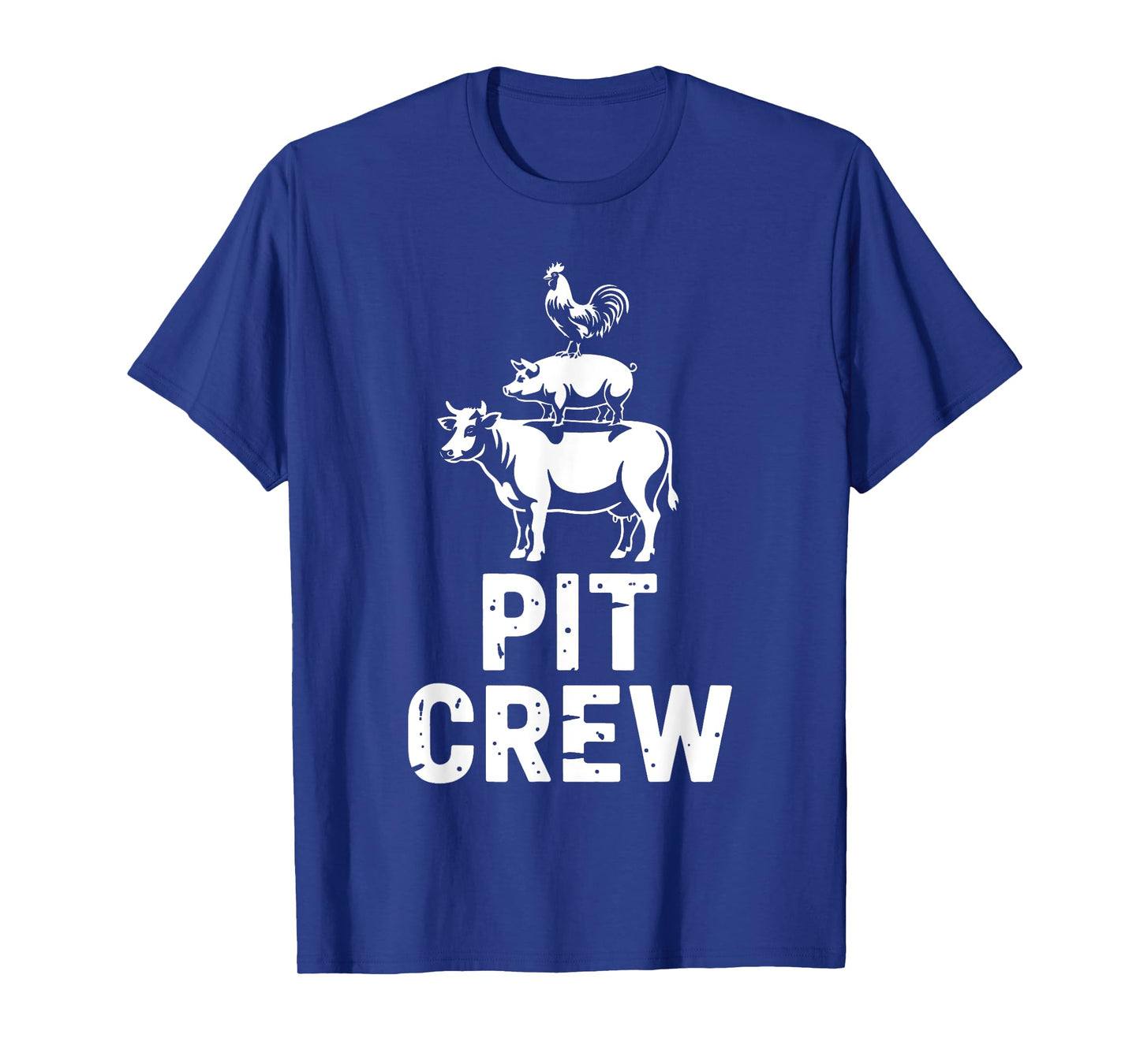 Pit Crew Funny BBQ Meat Stack Cow Pig Chicken Grilling T-Shirt