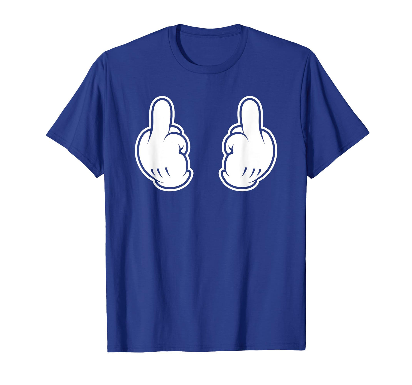 Cartoon Two Middle Fingers Flipping Off Double Bird Funny T-Shirt