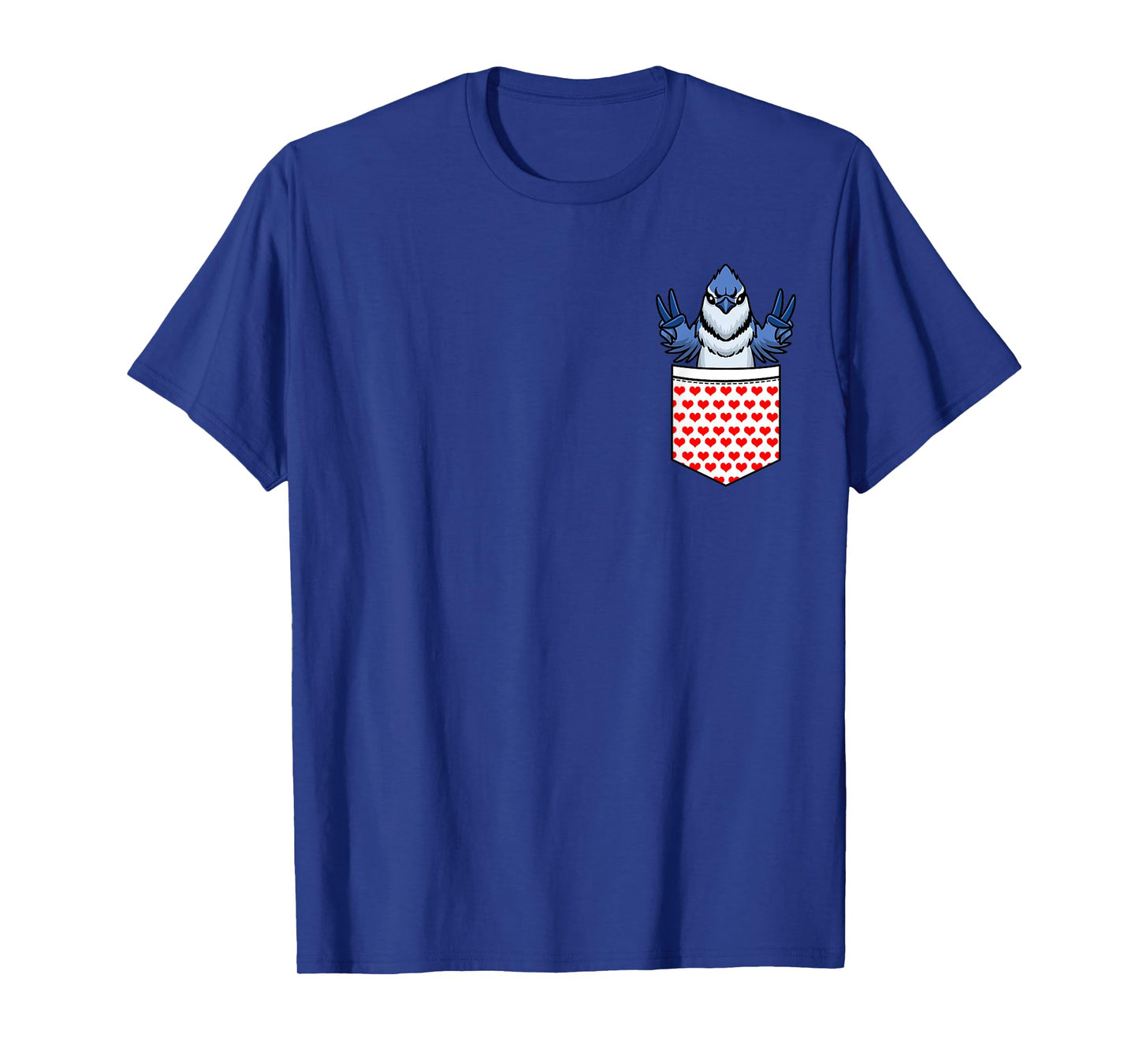 Blue Jay Bird Cyanocitta Cristata In Pocket T-Shirt