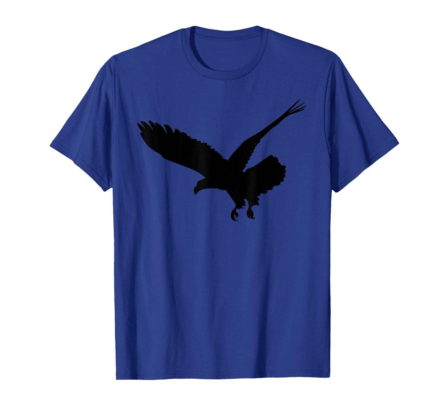 American Eagle Shirts Apparel Unisex Adult Grey Small Classic Fit Short Sleeve T-Shirt with Unique Graphic Art of Black Flying Eagle Bird Silhouette