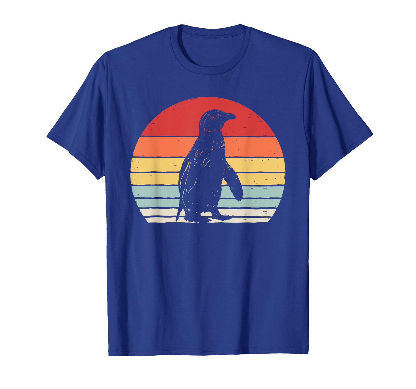 Catch Some Rays Vintage Retro African Penguin Cape Penguin Unisex-Adults Black Short Sleeve T-Shirt