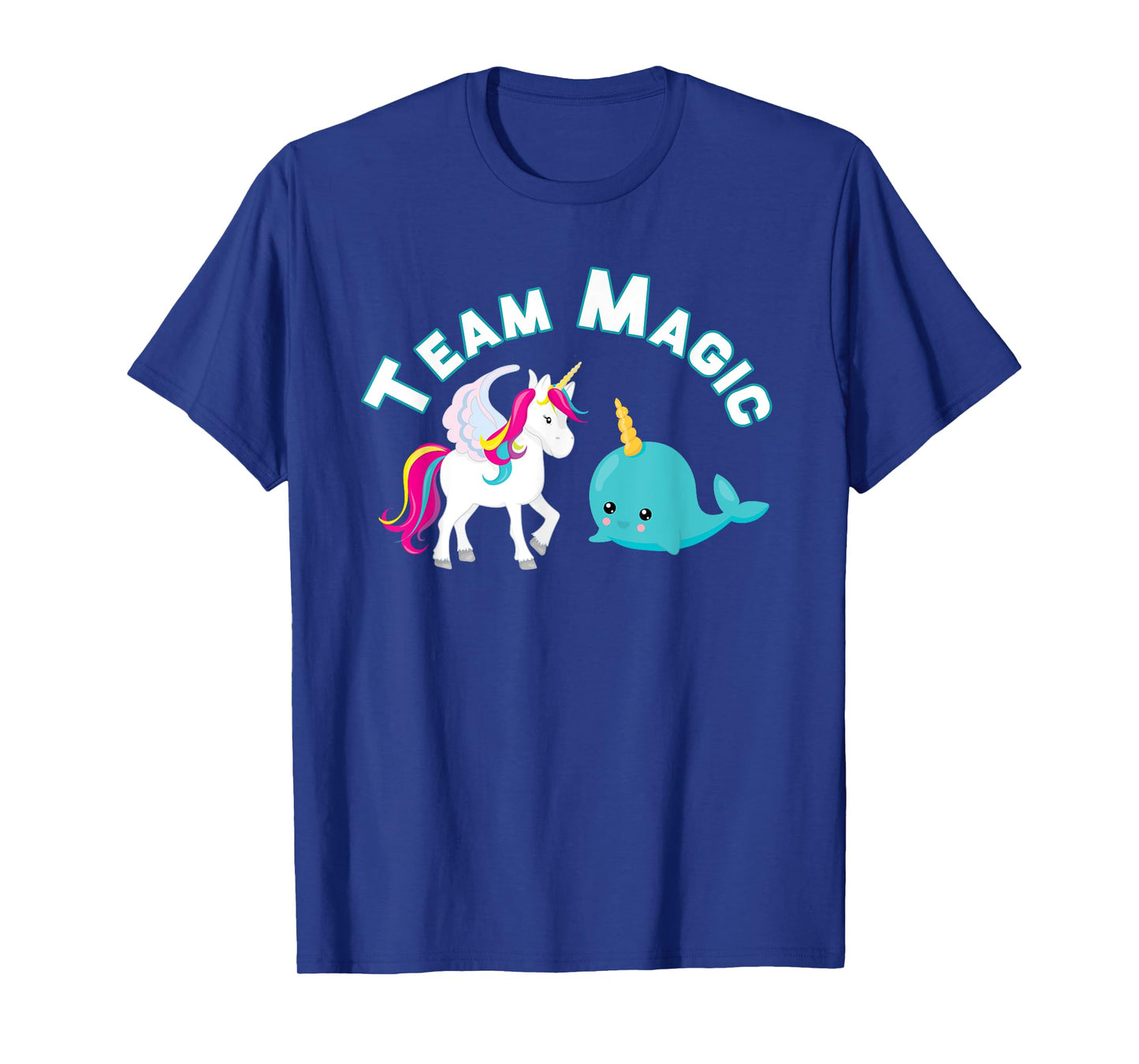 Cute Unicorn Shirt Rainbow Team Magic Narwal Whale T-Shirt