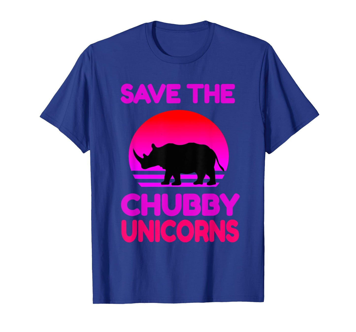 Save The Chubby Unicorns Retro Style Rhino T-Shirt
